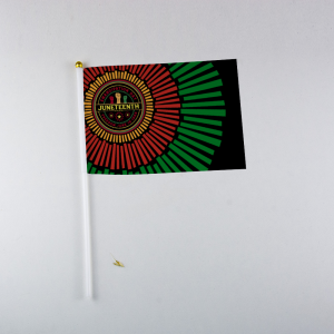 Custom Juneteenth Burst Small Handheld Flags on Sticks